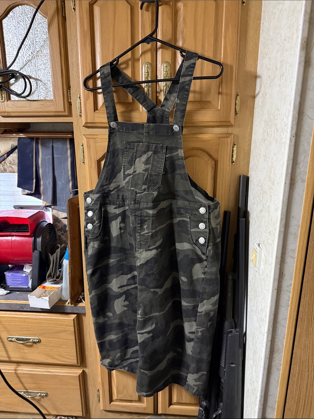Women’s Green Camo Overall Dress Romper